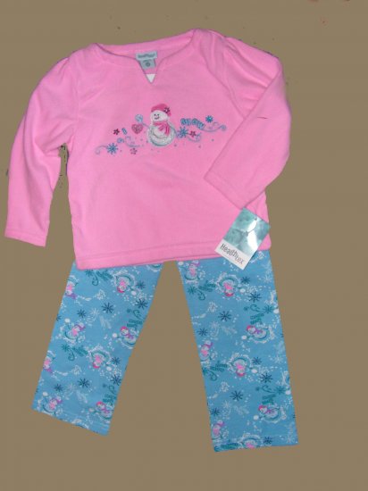 GIRLS TODDLER HEALTHTEX PINK FLEECE SHIRT & PANTS NWT SZ 2T