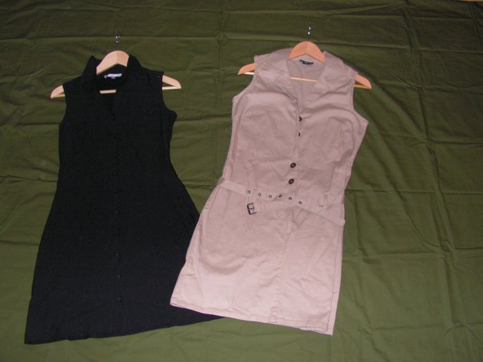 Women lot black and khaki dress size 9