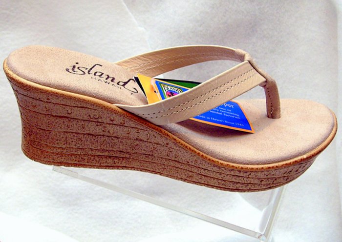 Island Slipper Women's P7220 Wedge Sandal - COCONUT
