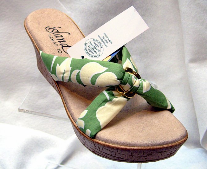 Island Slipper Women's P387 Wedge Sandal - TROPICAL OLIVE
