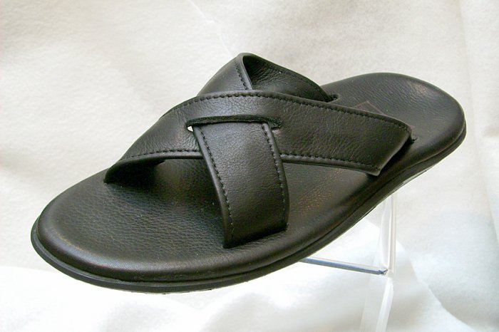 Island Pro Men's PB223 Leather Slider - BLACK