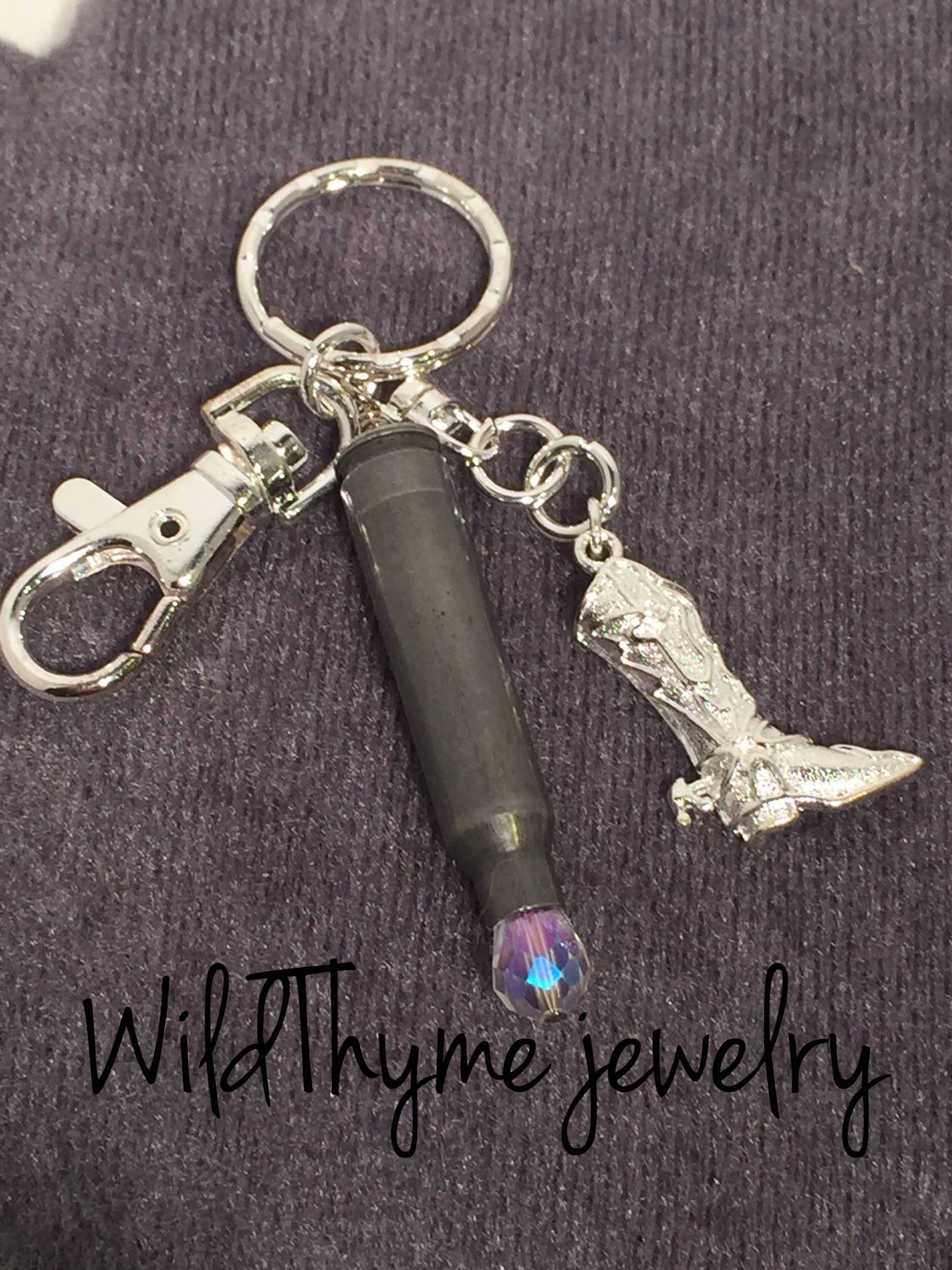 Bullet Keychain with boot charm