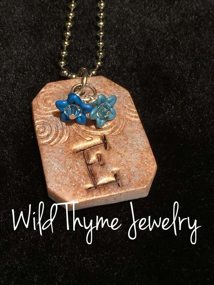 Personalized Initial Handmade Clay Pendant