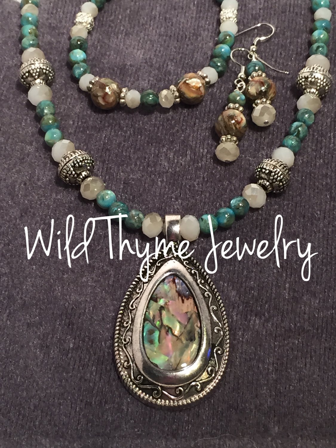 Abalone necklace set