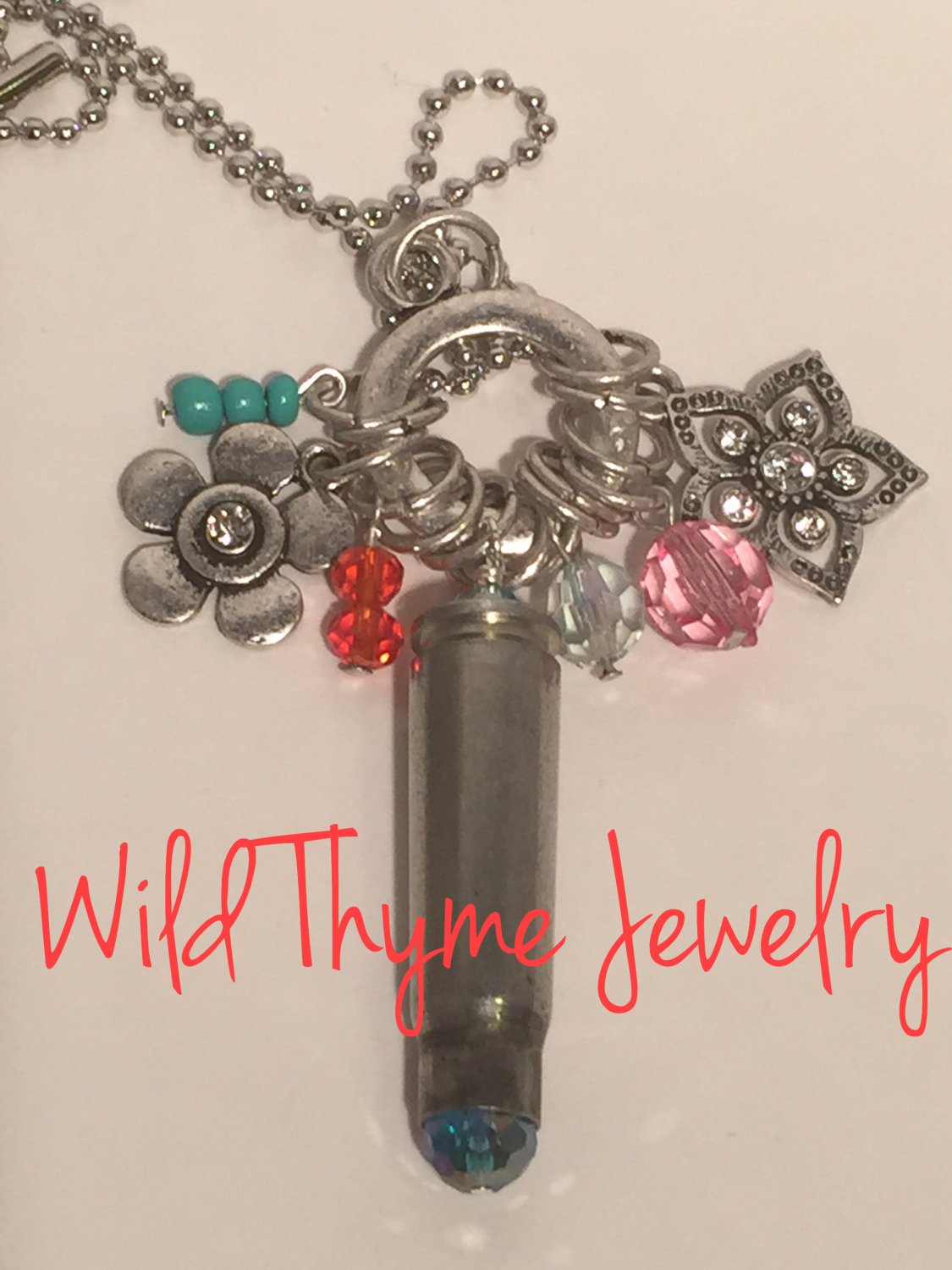 Funky Flower Bullet Casing Necklace