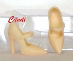 DOLL SHOES PALE PEACH MARYJANE HIGH HEEL 11.5 to 12" fashion dolls