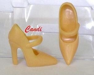 Doll Shoes by Candi BUTTERSCOTCH MARYJANE HIGH HEELS 11.5 to 12 inch fashion dolls
