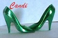 DOLL SHOES METALLIC GREEN HIGH HEELS for 11.5 - 12 inch fashion dolls