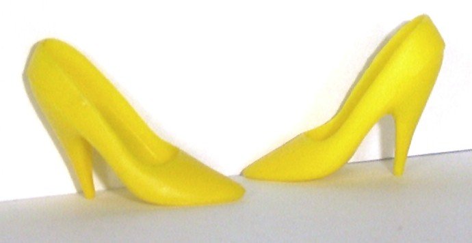 Doll Shoes11.5 to 12" fashion dolls YELLOW HIGH HEEL PUMPS, Candi