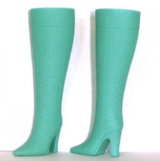 Doll Boots for 11.5 to 12 inch fashion dolls, AQUA / SEAFOAM, Candi Brand