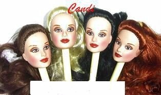 DOLL HEAD Candi ISRAELI BLACK HAIR 11.5 to 12 Inch dolls