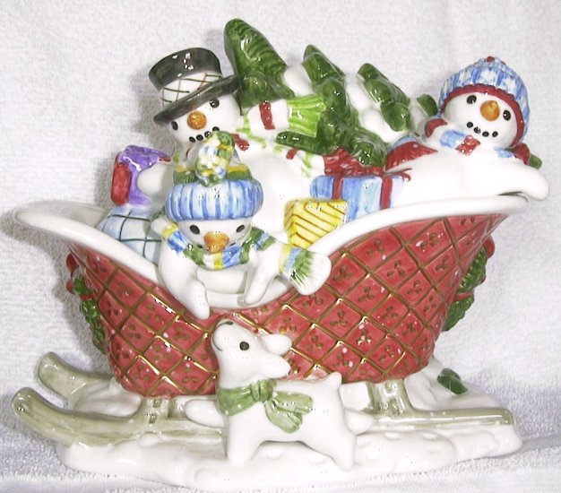 The Flurries snowmen LIDDED SLEIGH BOX