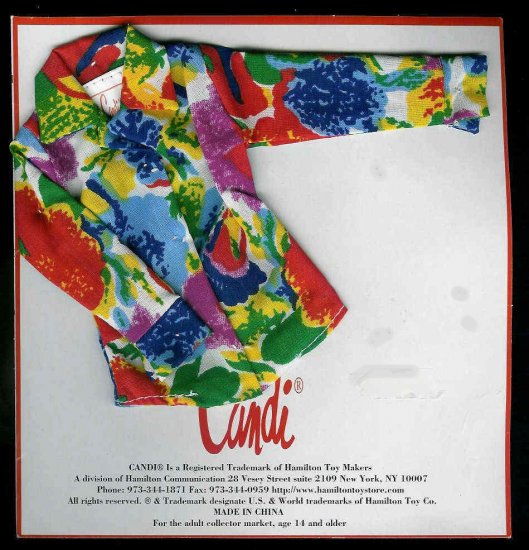 Doll Blouse Floral 11.5 to 12 inch Fashion Dolls CANDI