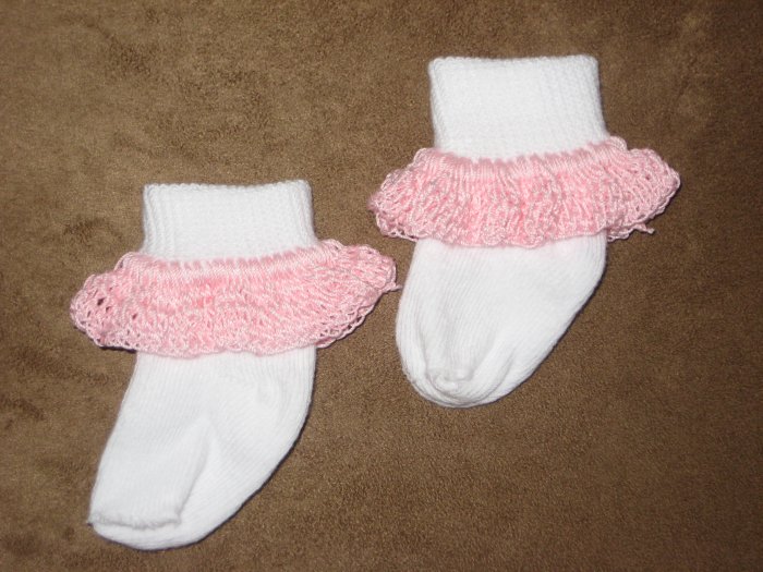 Crochet Cuff Sock (Pink)
