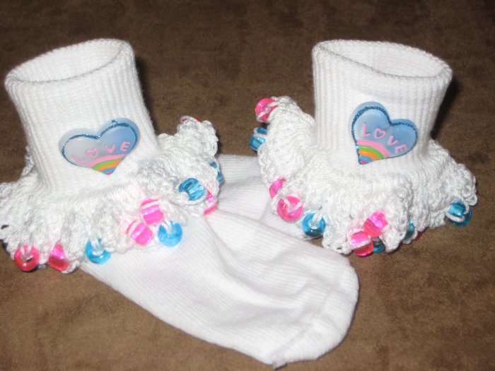 Heart Beaded Socks and Scrunchy