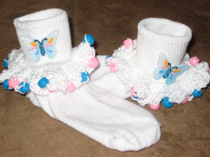 Butterflie Beaded Socks and Scrunchy