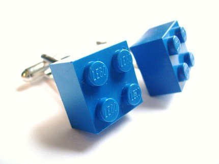 Blue Lego Cufflinks