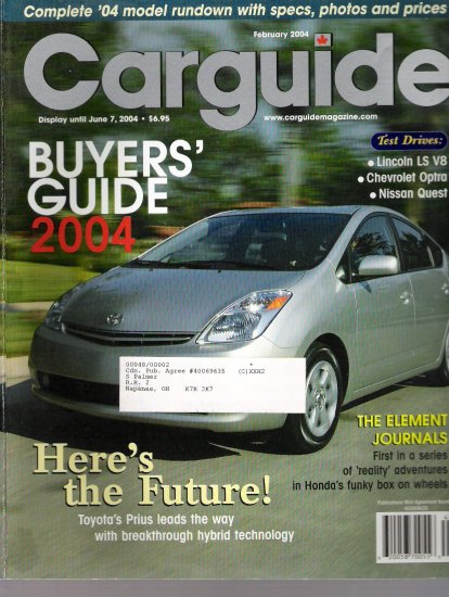CARGUIDE...BUYERS GUIDE 2004.. CAR MAGAZINE