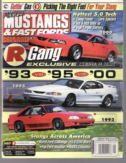 MUSTANGS AND FAST FORDS.. SEPTEMBER 2000 ISSUE