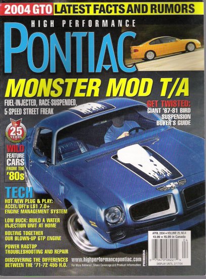 HIGH PERFORMANCE PONTIAC.. APRIL 2004 ISSUE