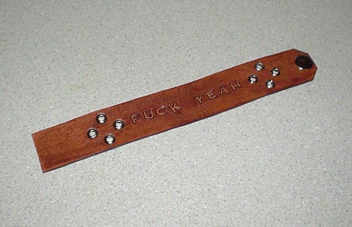 Fuck Yeah Leather Wristband
