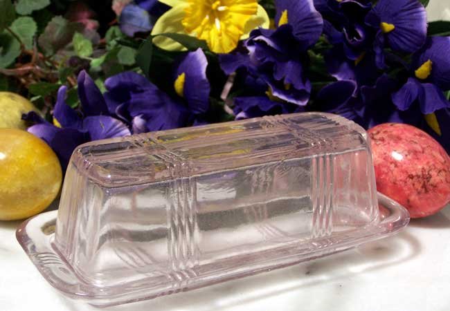 Butterdish Pink Glass