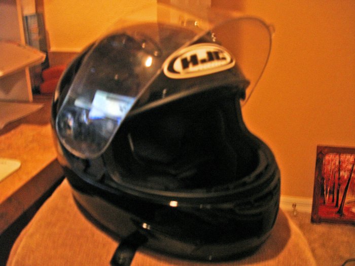 HJC SOLID BLACK MOTORCYCLE HELMET