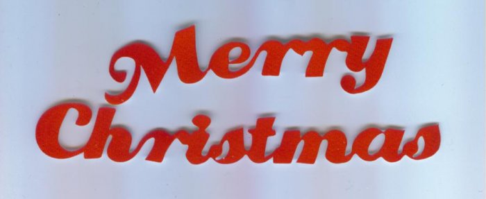 Scrapbooking Die Cuts Cut Red Flocked ~ Merry Christmas