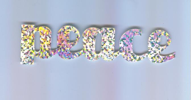 Scrapbooking Die Cuts Cut Silver Prismatic CURSIVE LOWERCASE PEACE
