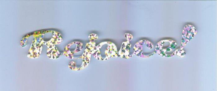 Scrapbooking Die Cuts Cut Silver Prismatic REJOICE