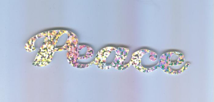 Scrapbooking Die Cuts Cut Silver Prismatic CURSIVE PEACE