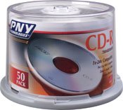 PNY TECHNOLOGIES 50 Silver CDs Write-Once Recordable for Data