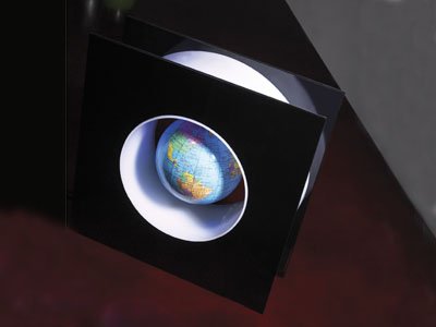 Museo Art Deco Levitating Globe w/ Neon Light