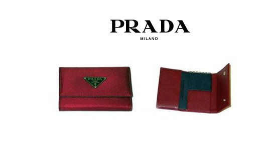 Prada Tessuto Nylon Key Wallet (Red)