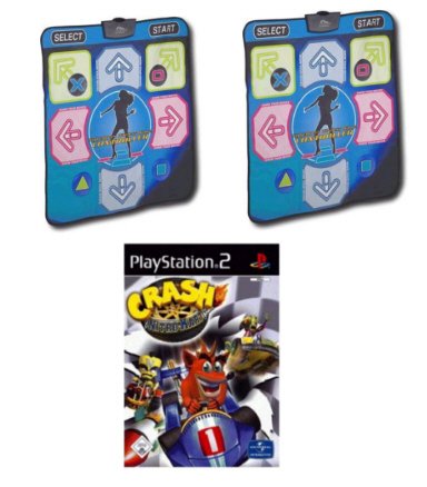 Two Datel Wireless Dance Pads Combo for Playstation 2
