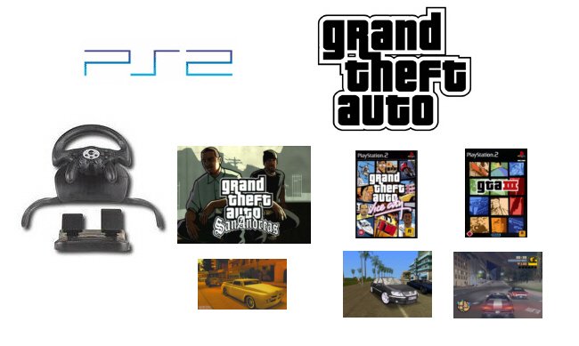 Grand Theft Auto Racing Bundle - 3 Action Packed GTA Games + GTA Steering Wheel