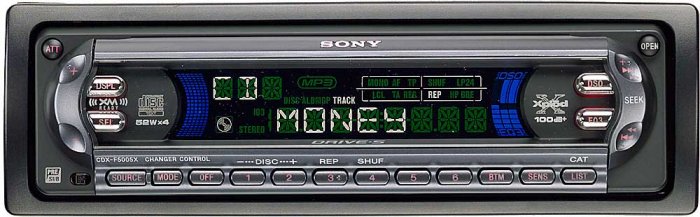 Sony CDX-F5005X CD receiver with CD changer controls