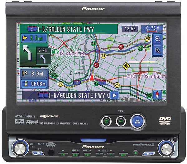 Pioneer AVIC-N2 DVD/CD/navigation receiver with 6.5" monitor