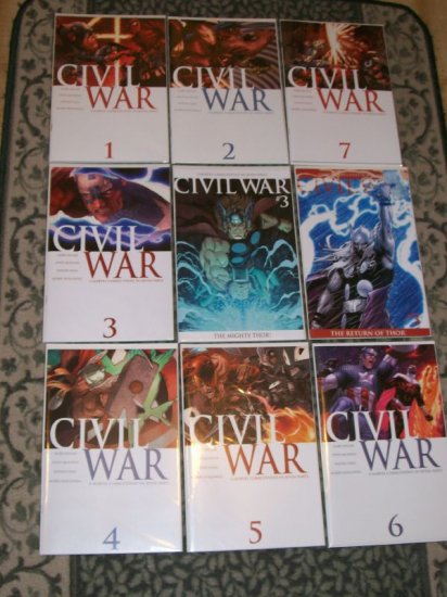 Civil War #1-7 Complete Set including 3 versions of #3