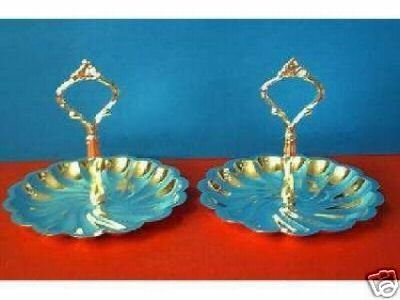 2 SILVERPLATE BON BON CANDY SERVERS LOT