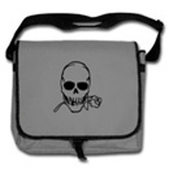 Men's black/grey skull Messenger Bag