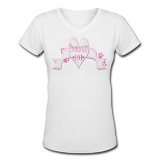 "promiscuity" Ladies V-neck T-shirt