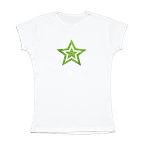 Lime Green Double Star Girl Tee