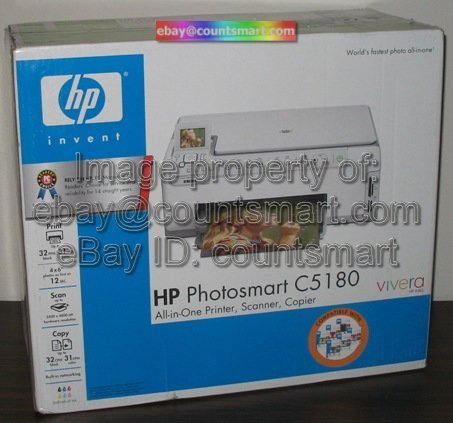 NEW HP PhotoSmart C5180 All-In-One Printer Copy Scanner +FREE USB