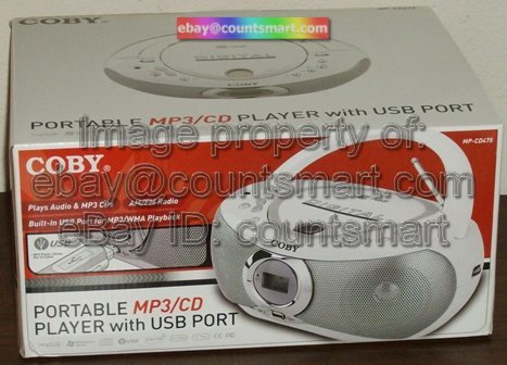 NEW Coby MP-CD475 Portable CD MP3 Player AM/FM radio + USB port