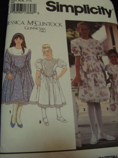 Sewing Pattern Girls Fancy Dress Gunne Sax 7-12 NEW