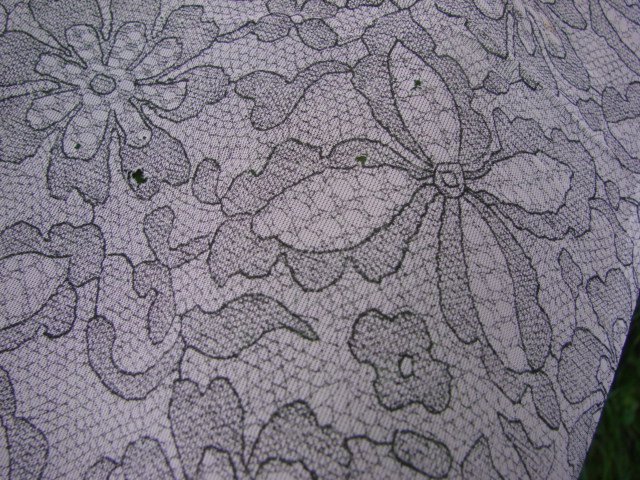 Vintage 50s Sheer Pink Nylon FAUX LACE Print Fabric 49" x 2yd