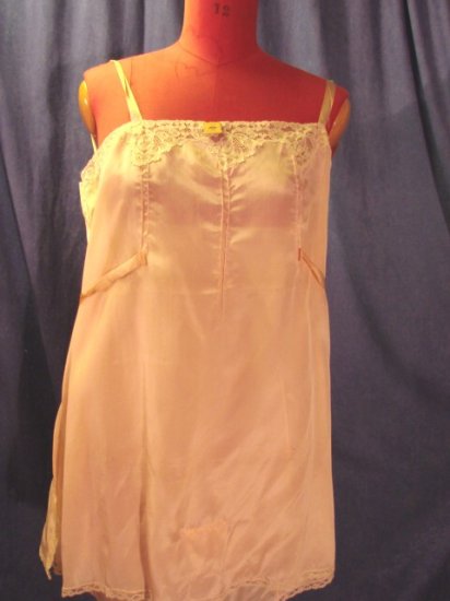 Vintage 20s Lingerie FLAPPER Chemise Step-in SILK TAG L