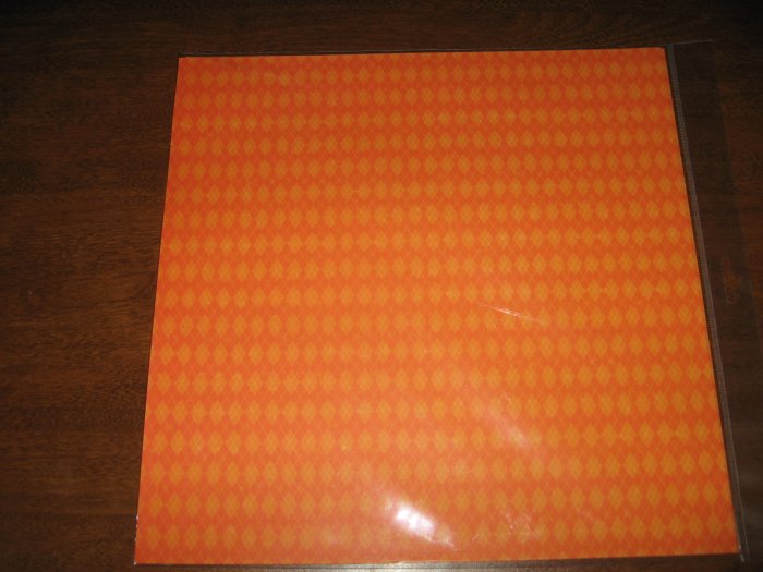 Scrapbook Paper Orange Argyle