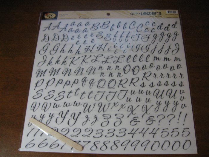 Quik Letters Rub Ons